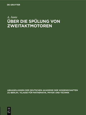 cover image of Über die Spülung von Zweitaktmotoren